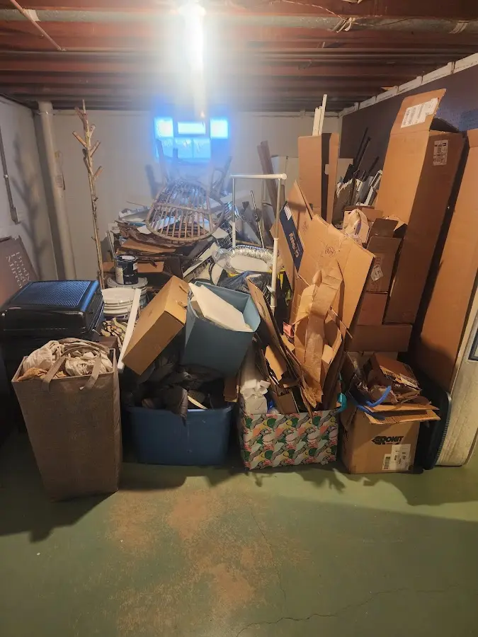 Roll-off dumpster container at job site for 15 Yard Dumpster Rental in Butler